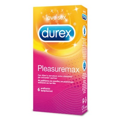 preservativi stimolanti con venature durex pleasuremax confezione da 6 pezzi