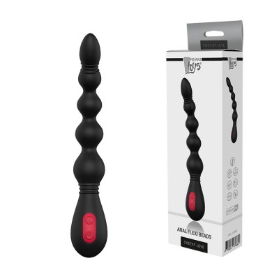 Vibratore anale in silicone  con palline flessibili  ricaricabile anal flexi beads 21 cm