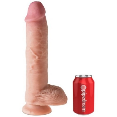 King Cock plus fallo ultrarealistico con ventosa e testicoli Dual Density 25 cm